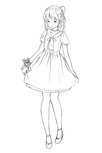 線画 カーテシー