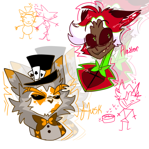 Alastor and husk doodle!