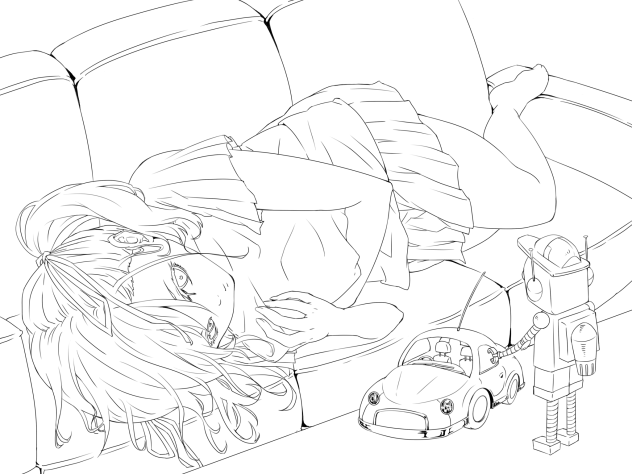 ☆孤独☆(線画)