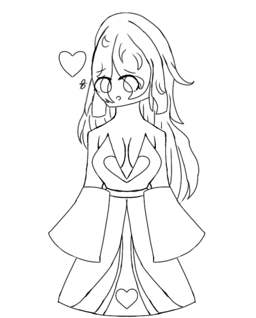 Beautiful Princess with no crown Lineart