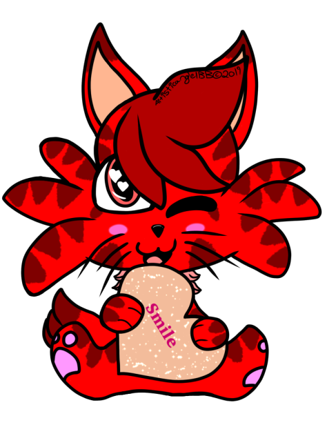 Conversation Heart Red Kitten (Smile) -
