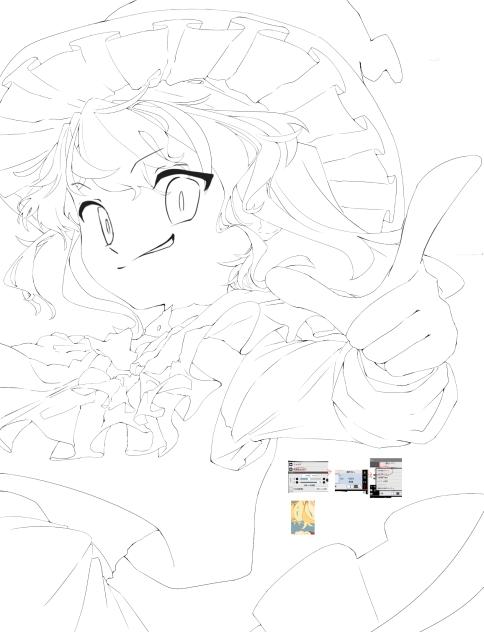 魔理沙の線画(塗り絵)