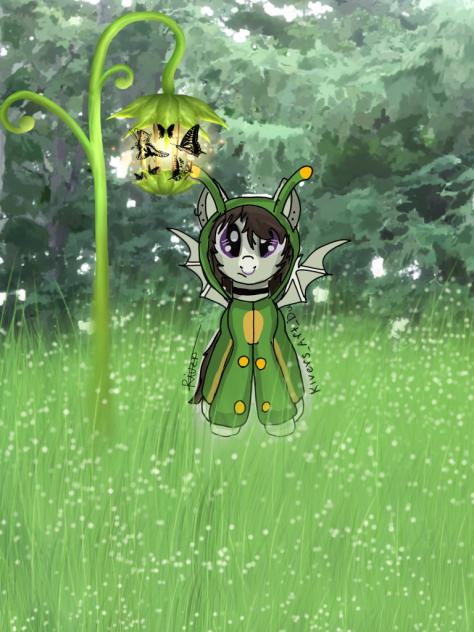 Oc in a caterpillar onesie