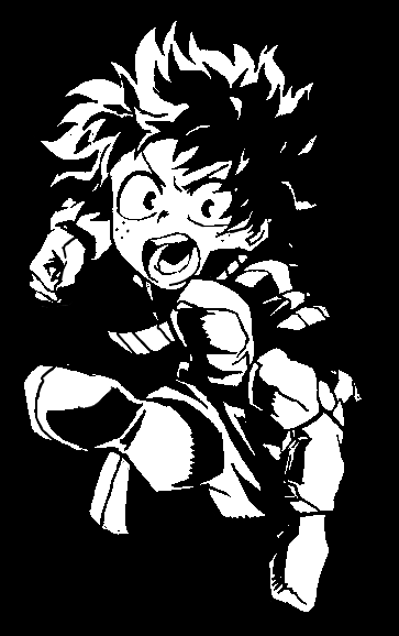 ヒロアカ　デク　切り絵下絵