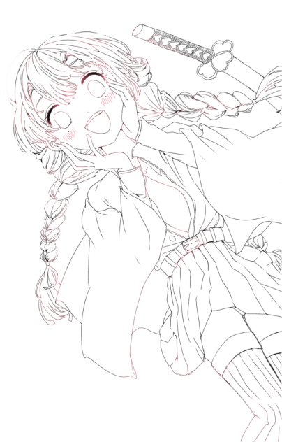 甘露寺蜜璃ちゃん線画