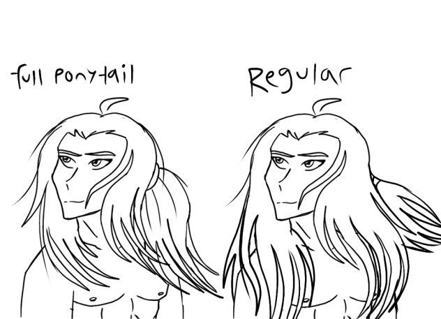 comparing oc with ponytail and without