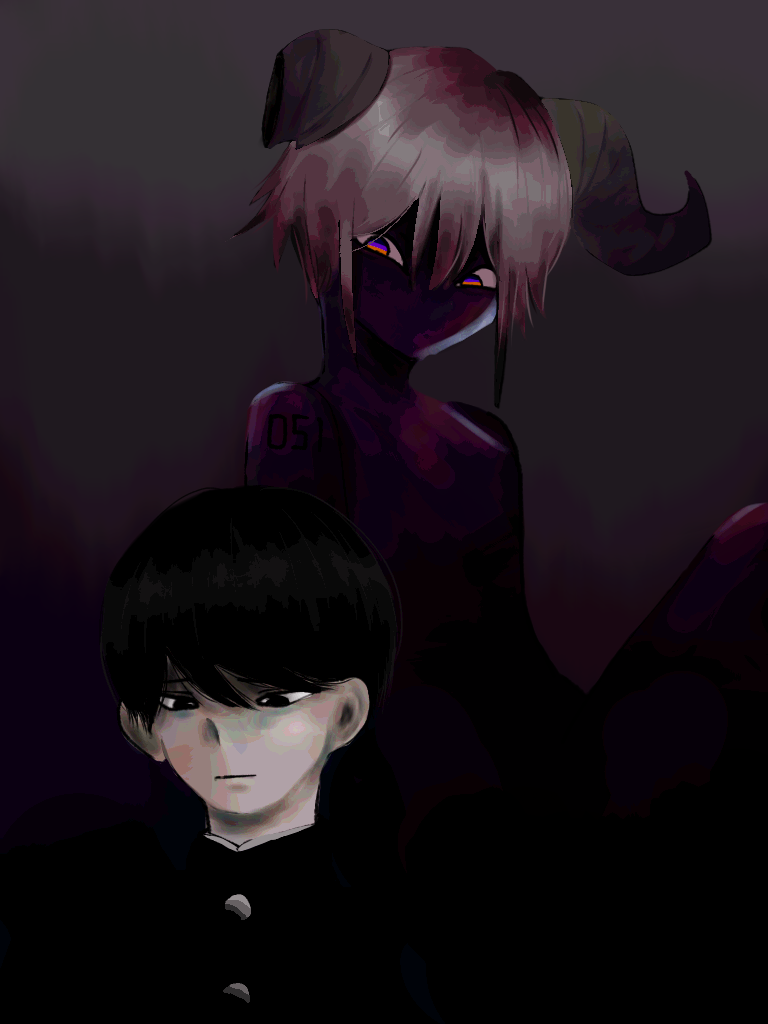 悪魔の姿を書いたイラスト。 悪魔は恐ろしい、会わないなら会わない方がいいマジで 新衣装が大変良かった🥹 #魁星 #かいせ絵 #にじさんじ