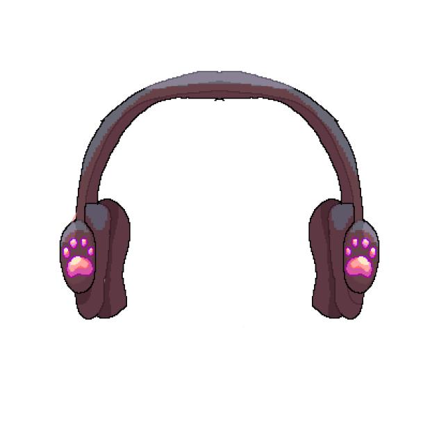 Pixel art cat paw headphones