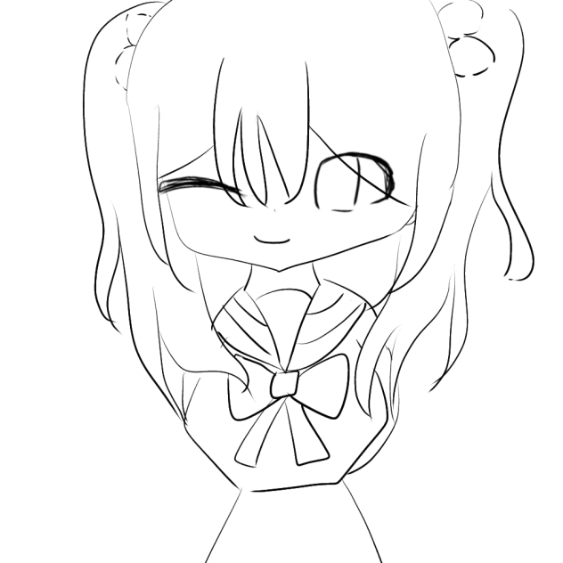 女の子2　線画