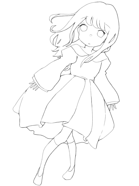女の子 線画