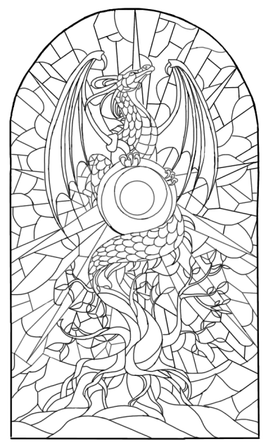 ステンドグラス 線画