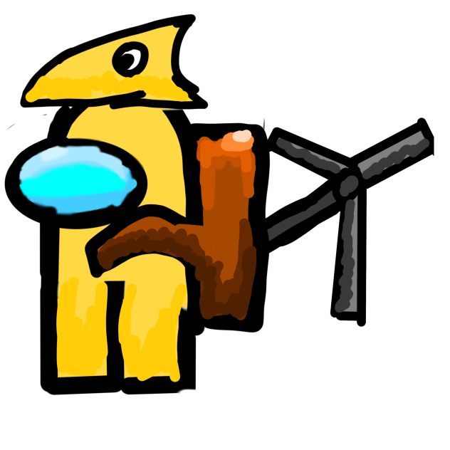 yellow rainbow friends but in among us