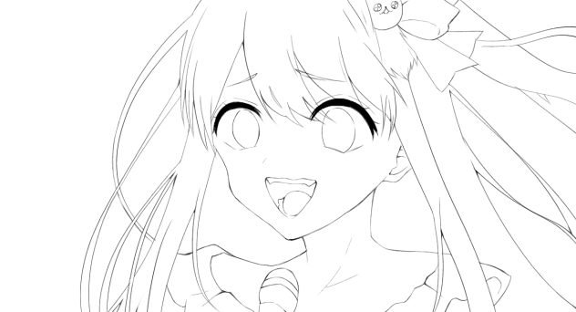 きゃわ〜の線画