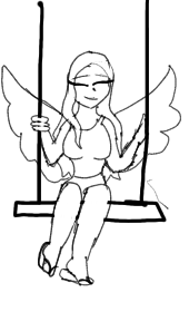 Angel on a swing coloring page - ibisPaint