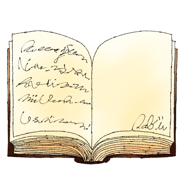開いた本(手書き風)