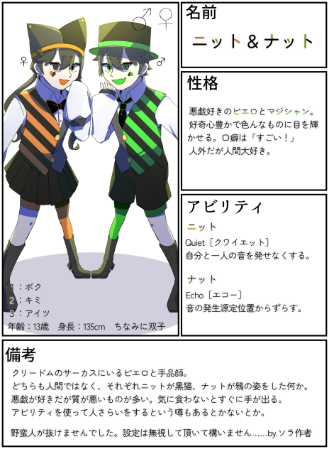 キャラ募集