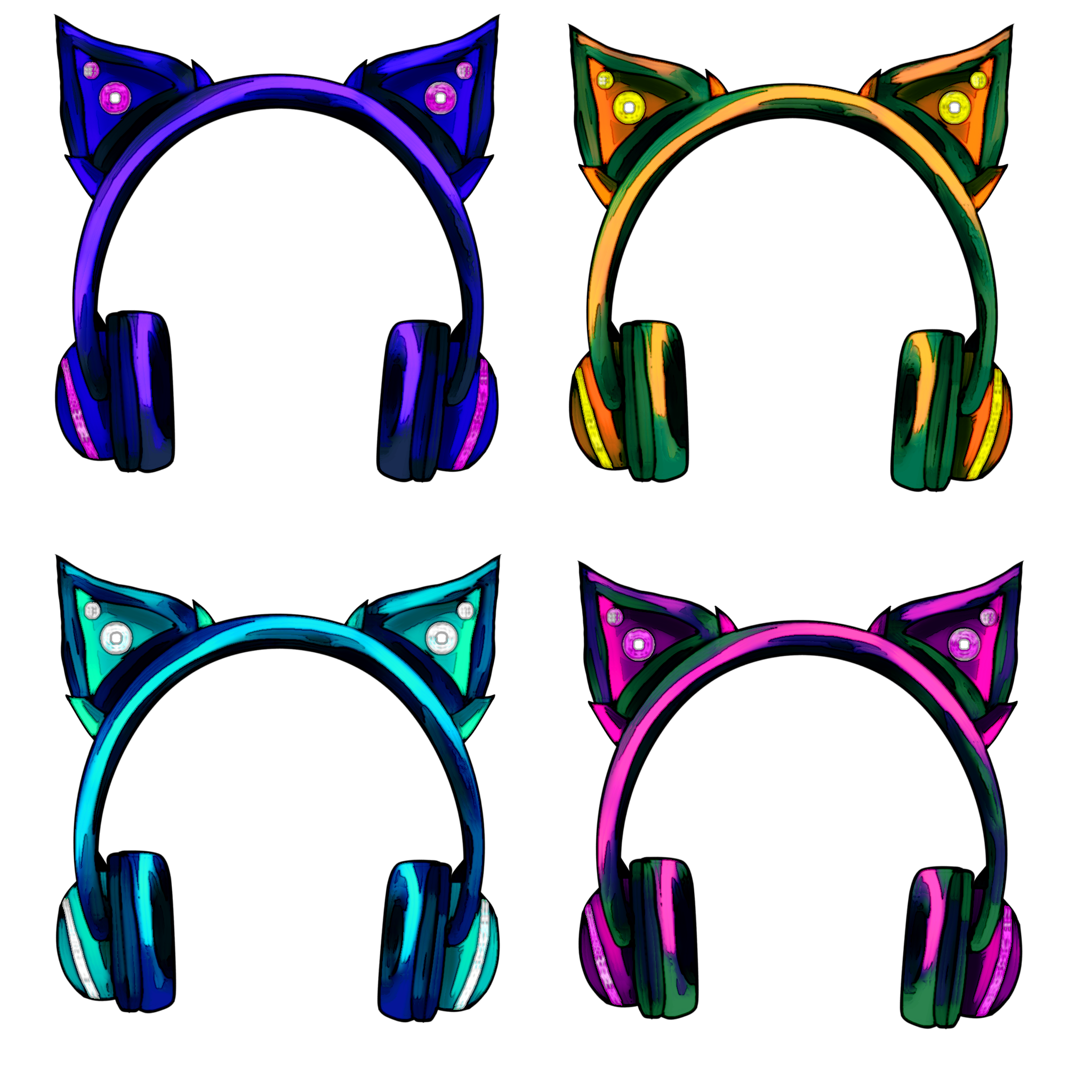 Cat ear headphones2 ibisPaint