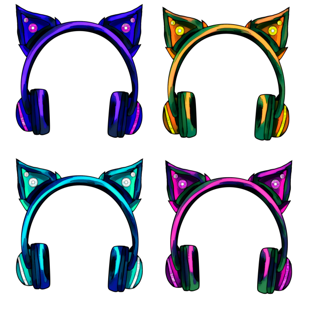 Cat ear headphones2