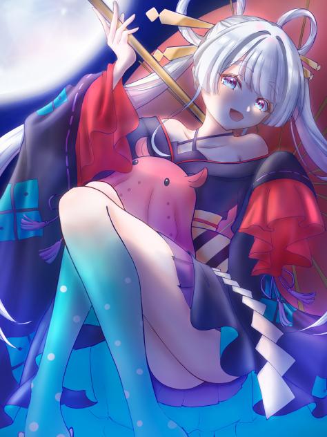 月見ヤチヨ　塗り絵
