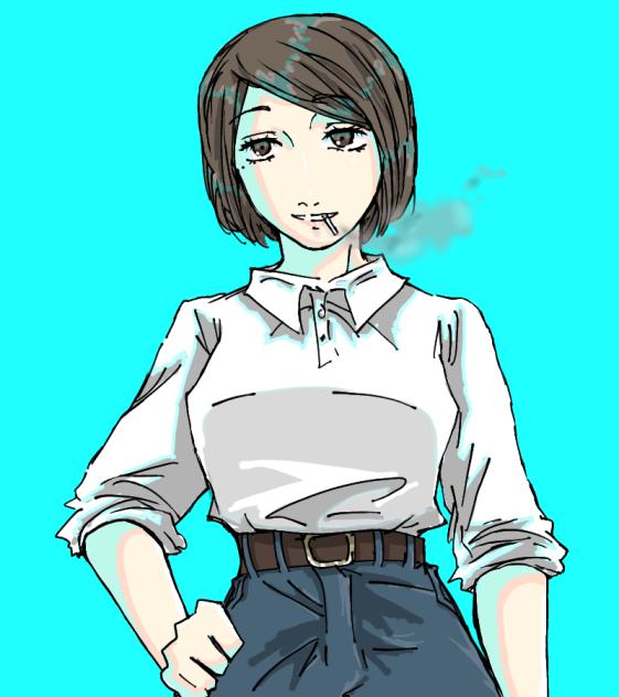 白シャツにジーンズ