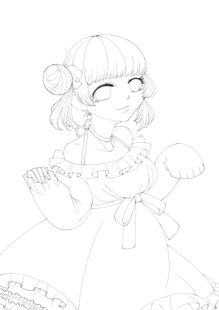 ふわふわちゃん@線画
