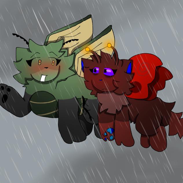 Mars and Willow just talkin and flyin ;3