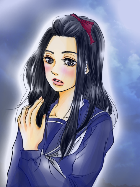 黒髪セーラー服制服女の子
