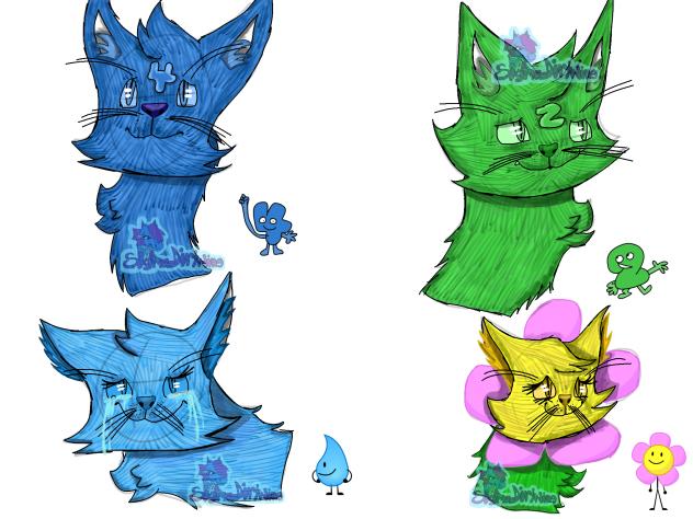 Bfdi Characters as Cats (Redraw)