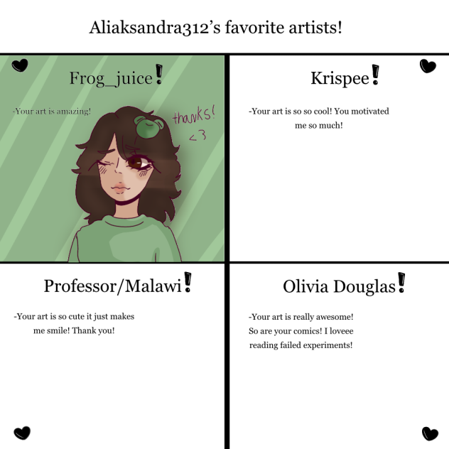 Aliaksandra312’s favourite artists!