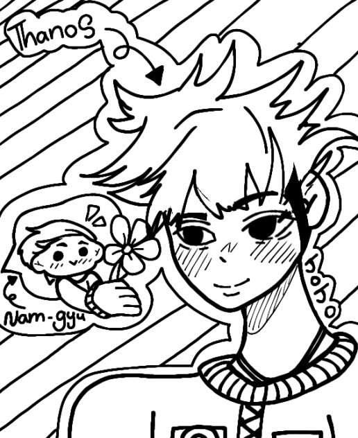 ✨🖤💜Tanooos and Nam- gyu💜🖤✨line art