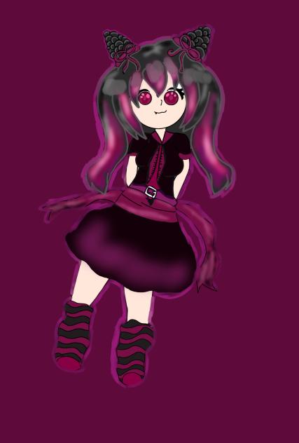 A black berry themed character