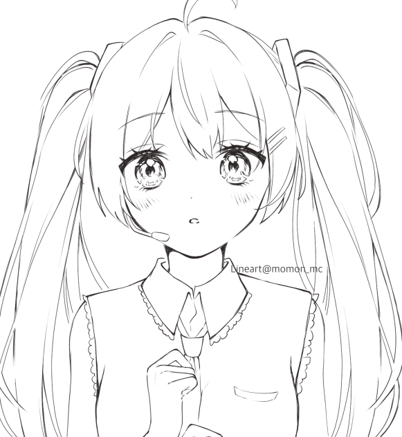 ミクちゃん 線画