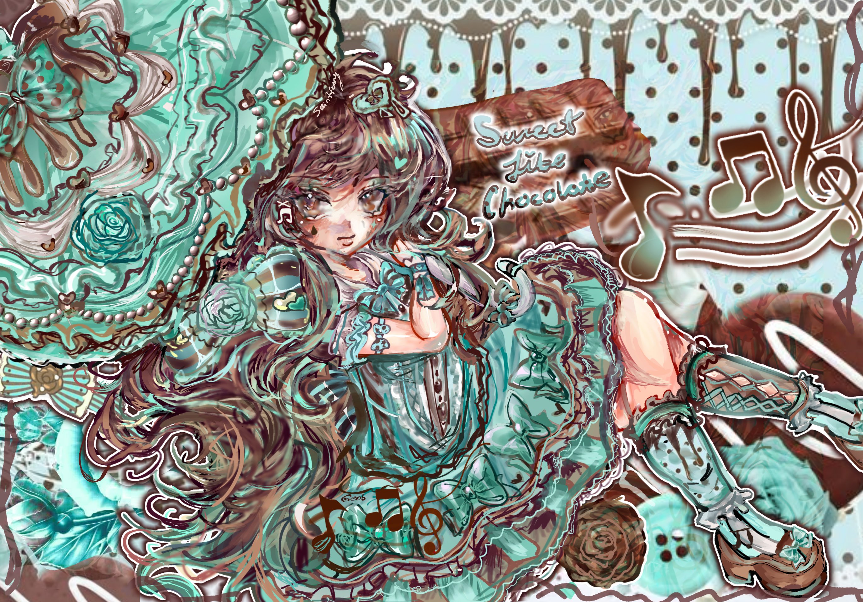 mint choco♡ Nike Dunk Low 