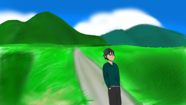 空を見上げる