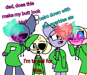 Family wearing Moxy's outfit