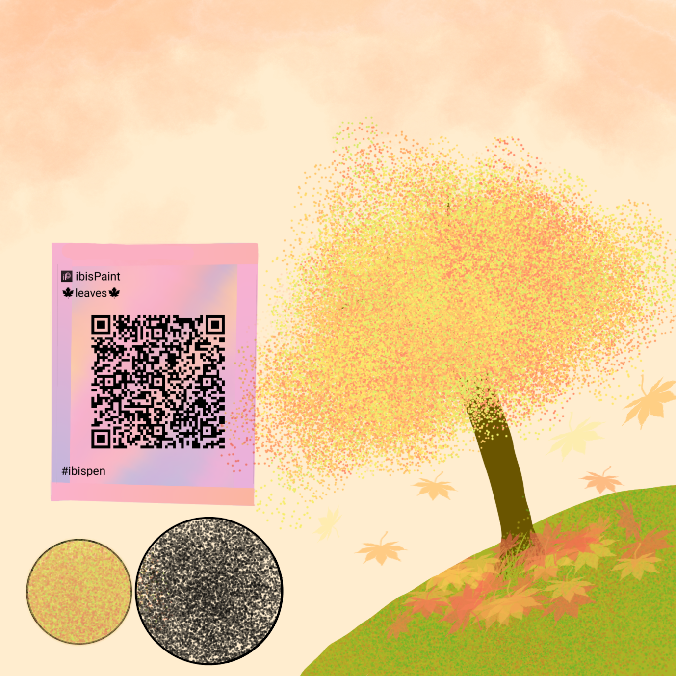 Leaves Brush! Use this QR code! - ibisPaint