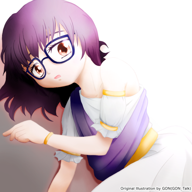 メガネの少女（グリザイユ技法塗り）