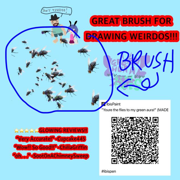 Green aura with flies brush