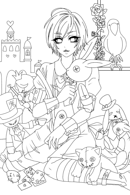 【線画】少年アリス改