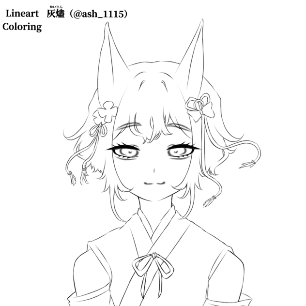 🤍🦊💙線画