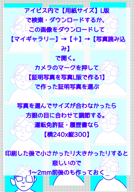 【証明写真を写真L版で作る2】アイビスで。