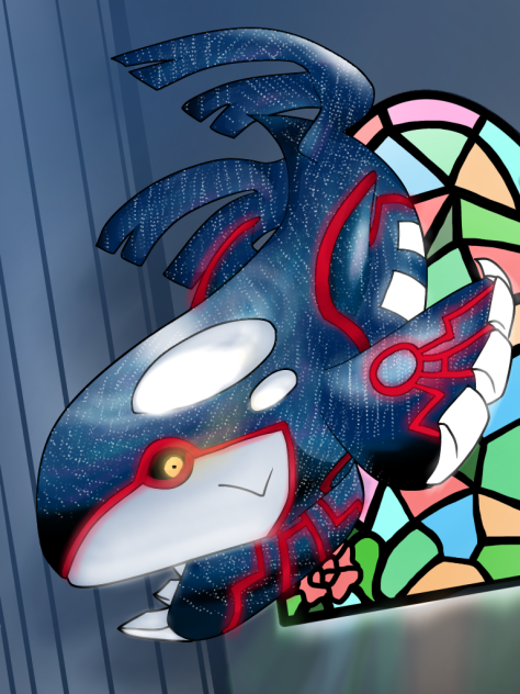 沈没船の探検にきたカイオーガ