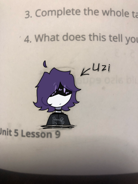 Uzi on my math workbook 😌 - ibisPaint