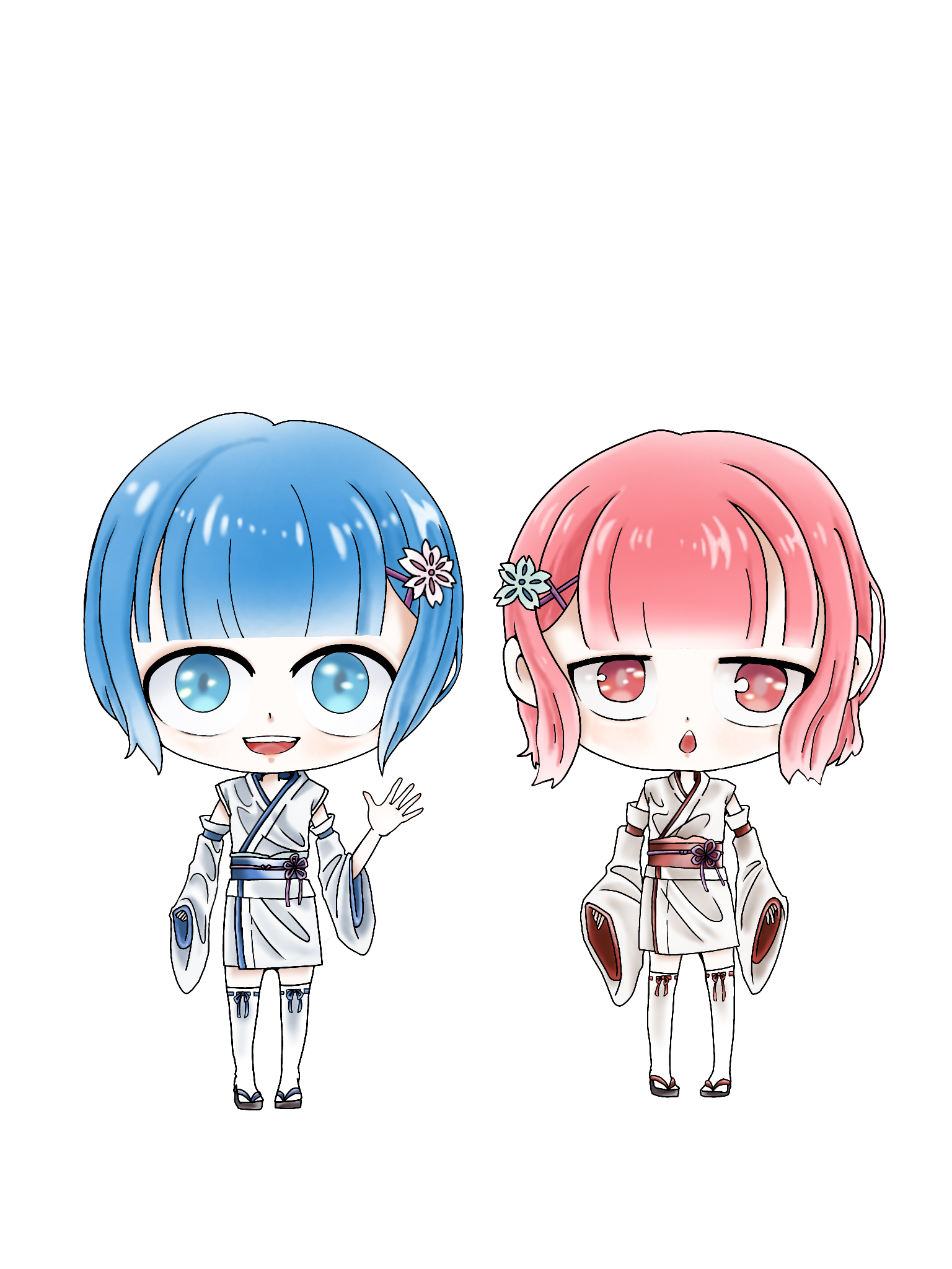 リゼロ エミリア＆幼少期エミリア ラム＆幼少期ラム レム＆幼少期レム リゼロ」よりフィギュア「エミリア＆幼少期エミリア」、「ラム