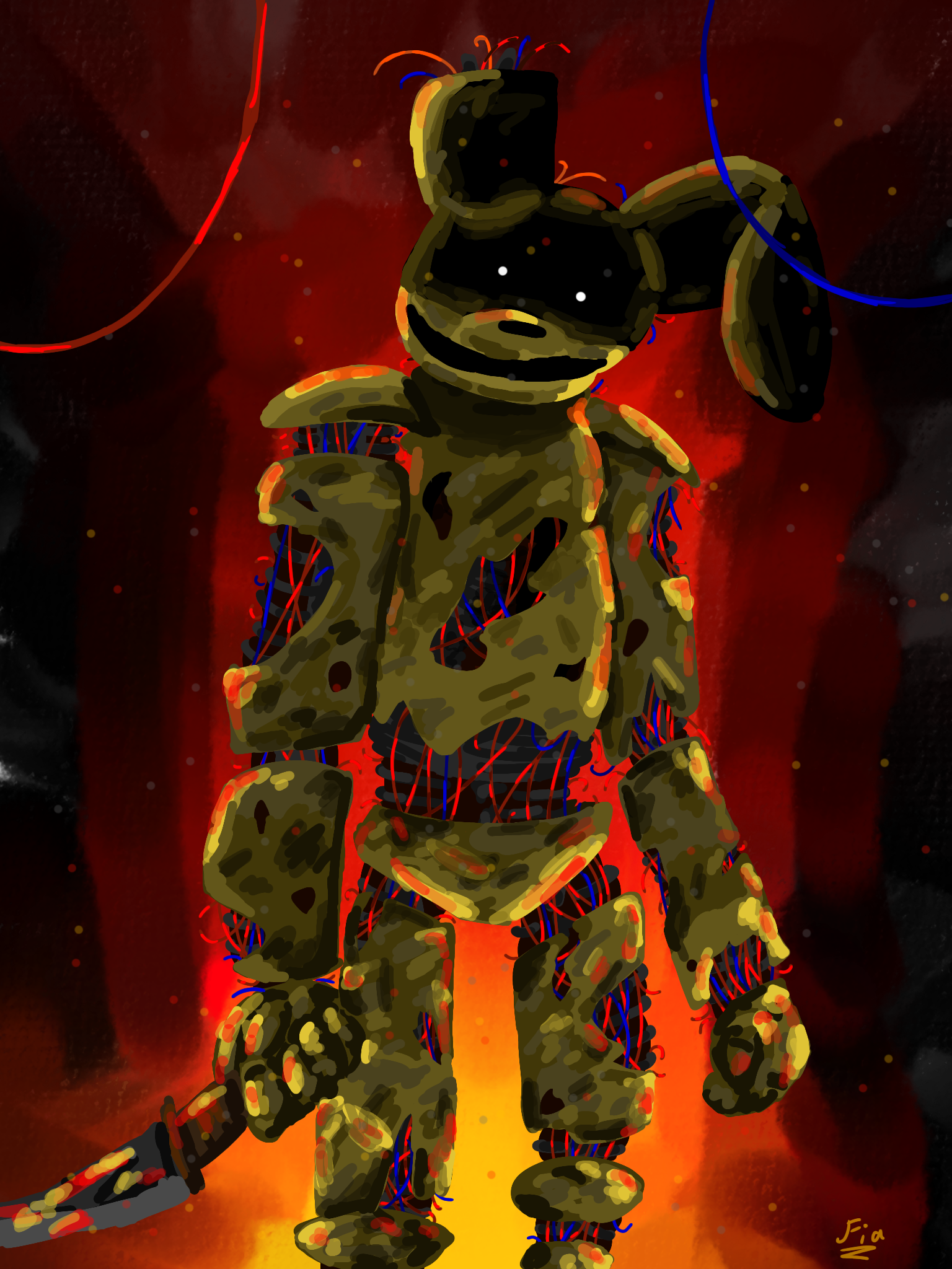 Springtrap Fire Pfp Springtrap on fire - ibisPaint