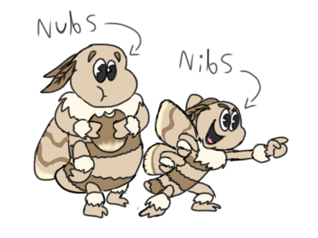 My gypsy moth ocs, Nibs and Nubs!