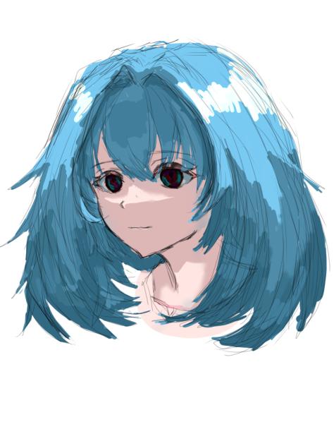 水色髪の女の子