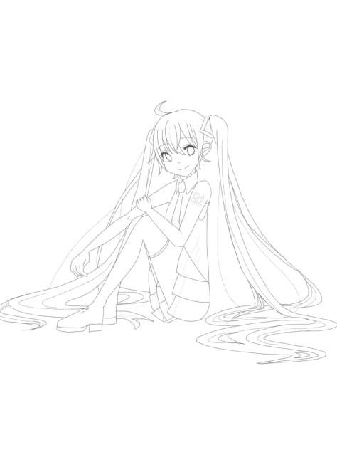 ミク 線画