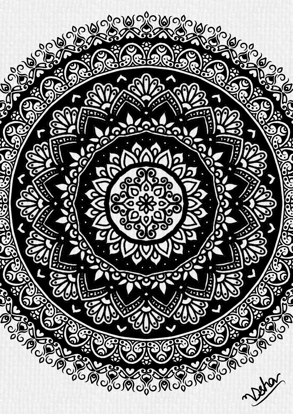 mandala b&w - ibisPaint