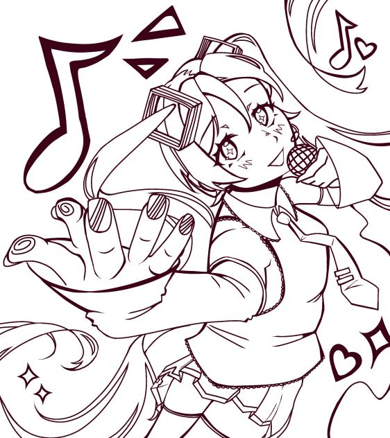 Hatsune Mike coloring vers